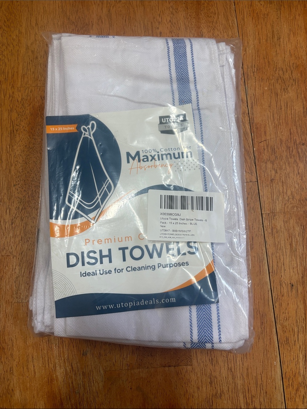 NWT SET OF 6 COTTON DISH TOWELS